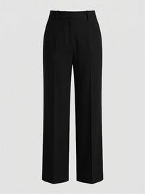 VORA LABEL Women Rayon Solid Straight Fit Trousers - Black