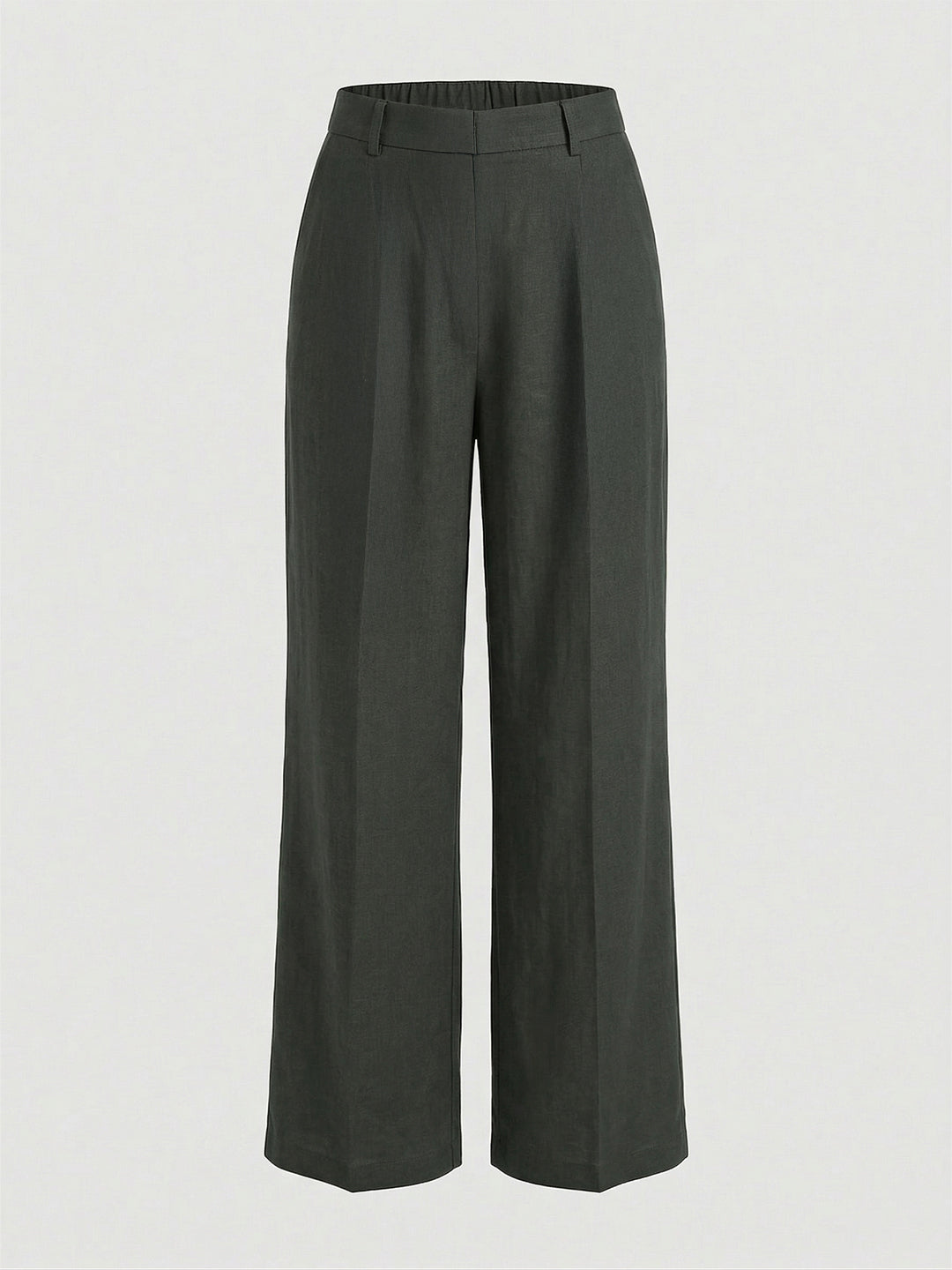 VORA LABEL Women Rayon Solid Straight Fit Trousers - Green Secondary image