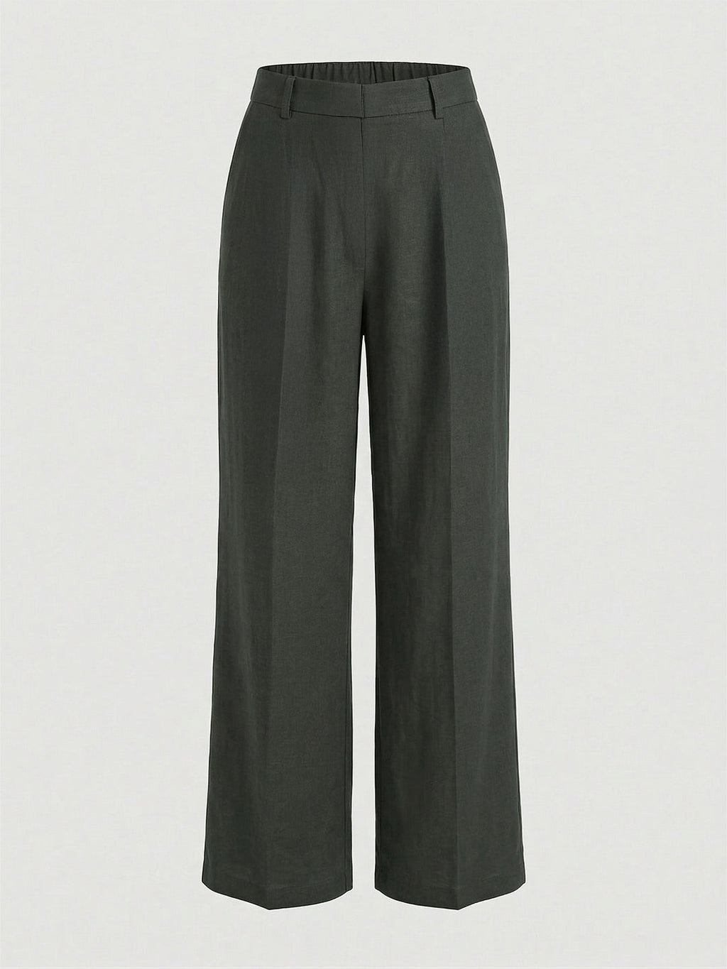 VORA LABEL Women Rayon Solid Straight Fit Trousers - Green