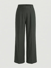 VORA LABEL Women Rayon Solid Straight Fit Trousers - Green