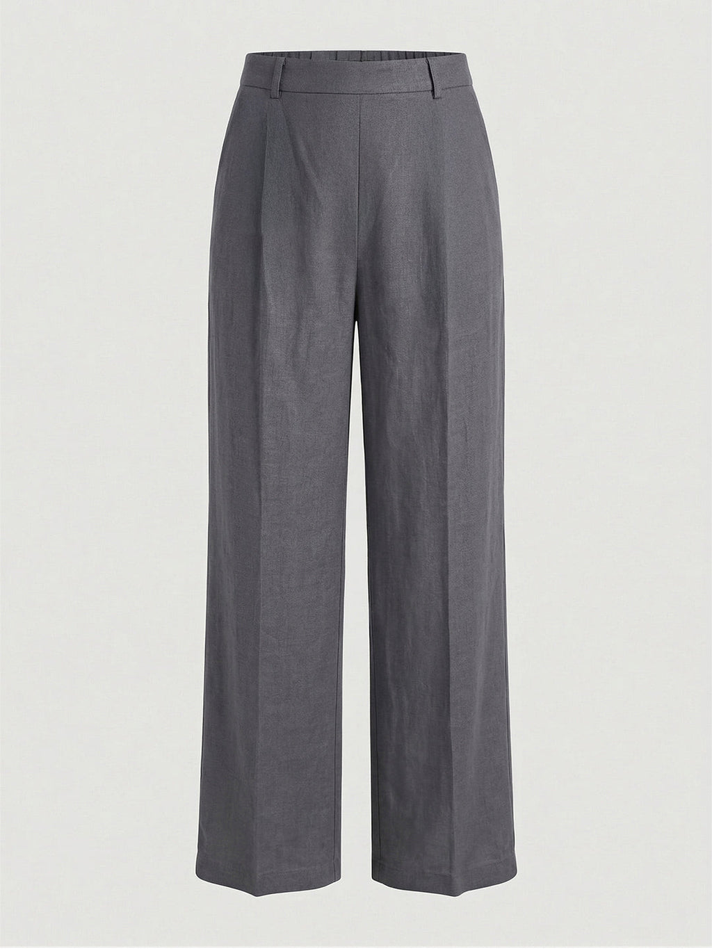 VORA LABEL Women Rayon Solid Straight Fit Trousers - Dark Grey