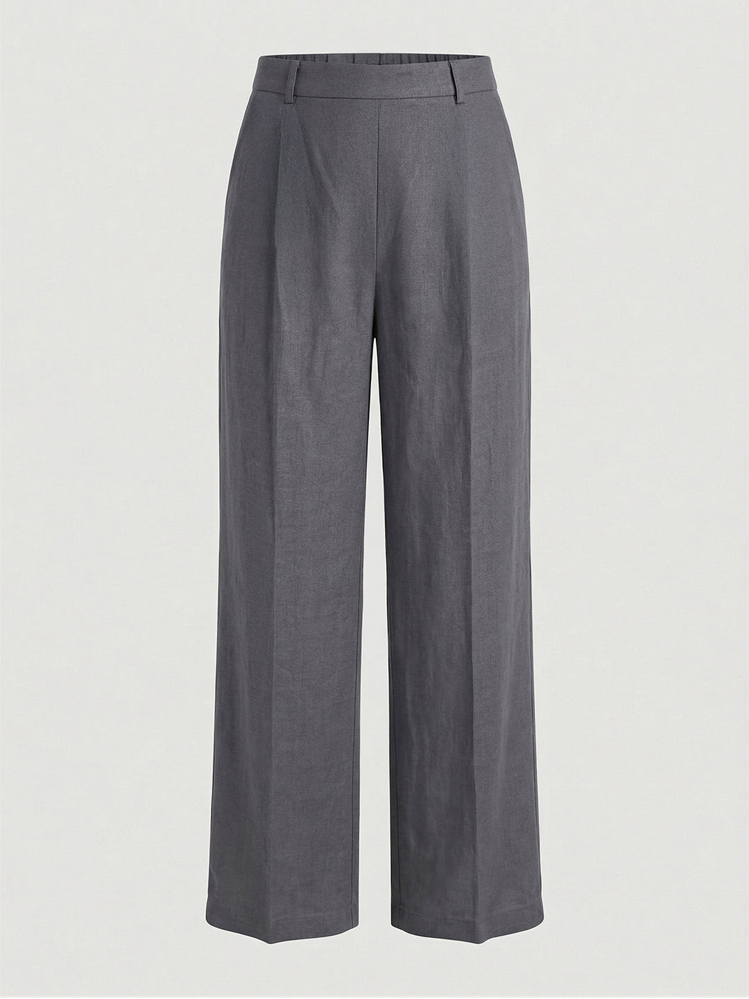 VORA LABEL Women Rayon Solid Straight Fit Trousers - Dark Grey