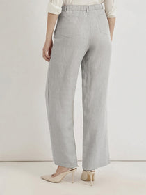 VORA LABEL Women Rayon Solid Straight Fit Trousers - Grey