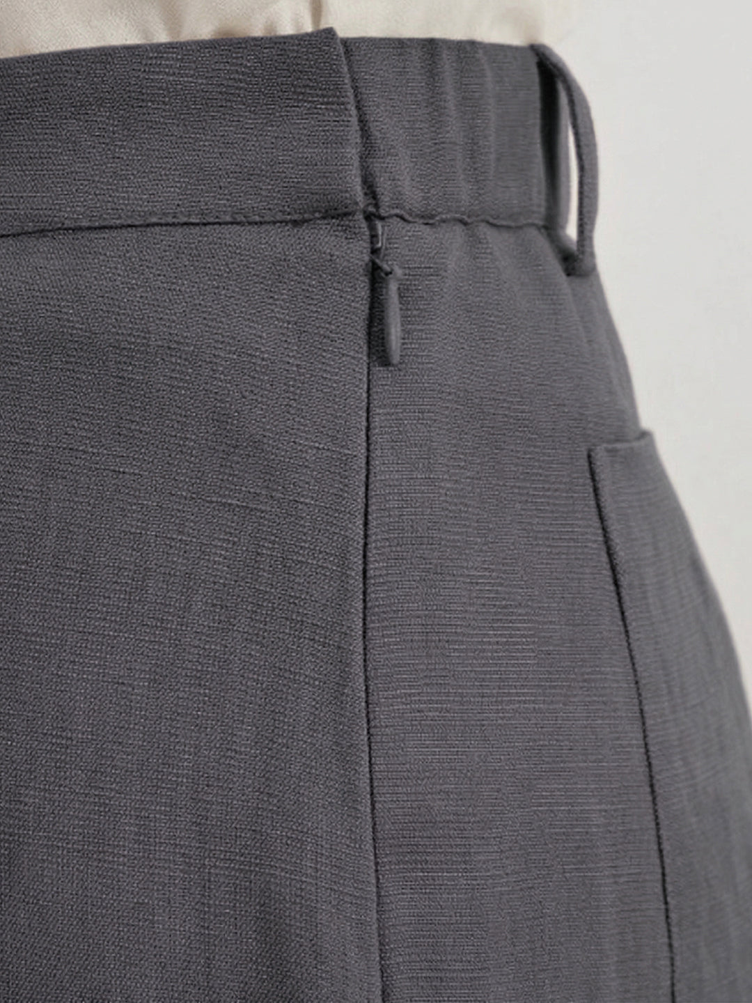 VORA LABEL Women Rayon Solid Straight Fit Trousers - Dark Grey