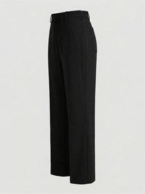 VORA LABEL Women Rayon Solid Straight Fit Trousers - Black
