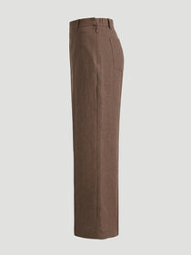 VORA LABEL Women Rayon Solid Straight Fit Trousers - Gold