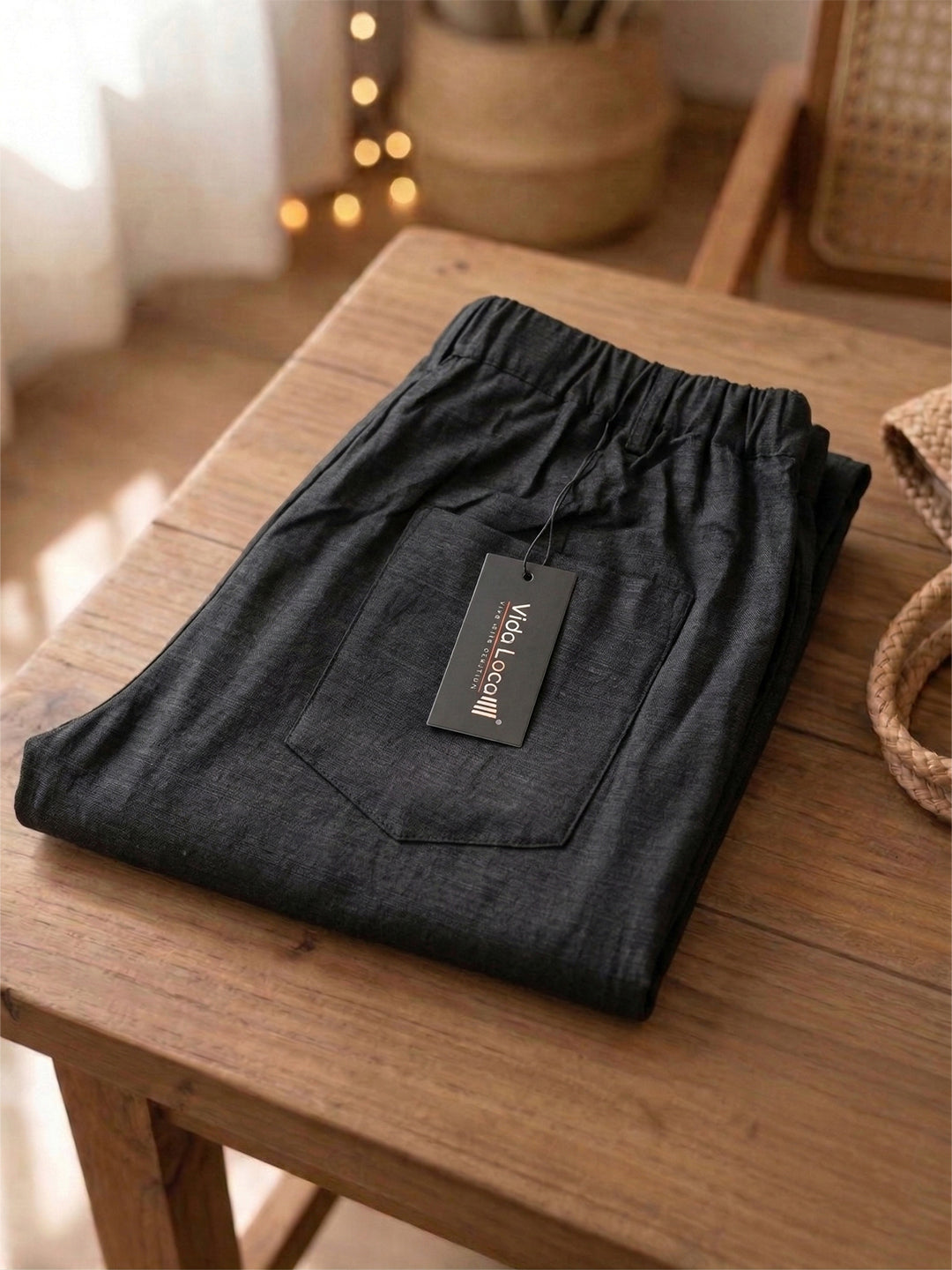 VORA LABEL Women Rayon Solid Straight Fit Trousers - Black