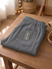 VORA LABEL Women Rayon Solid Straight Fit Trousers - Dark Grey