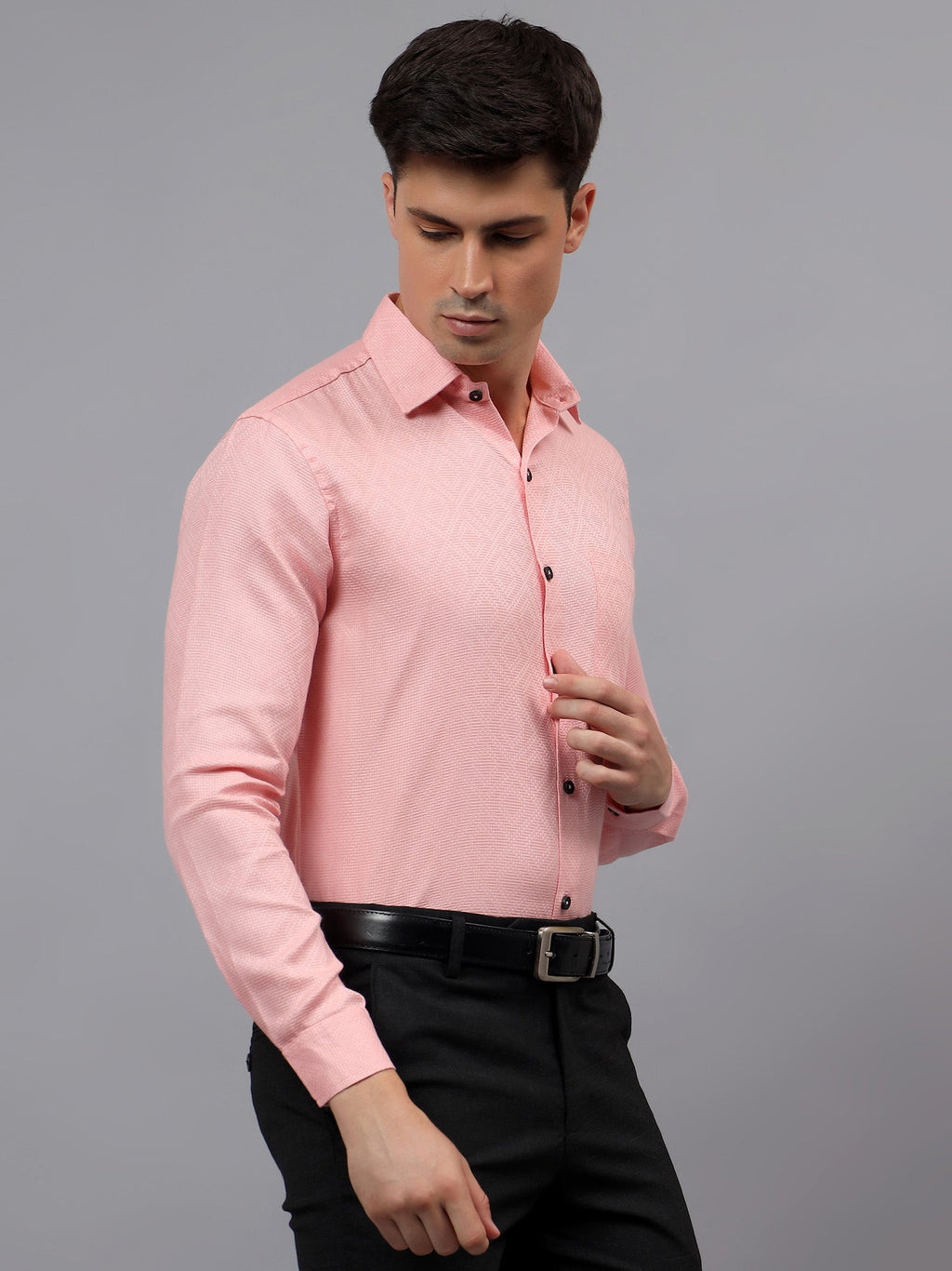 VORA LABEL Men Cotton Solid Regular Fit Casual Shirt - Black