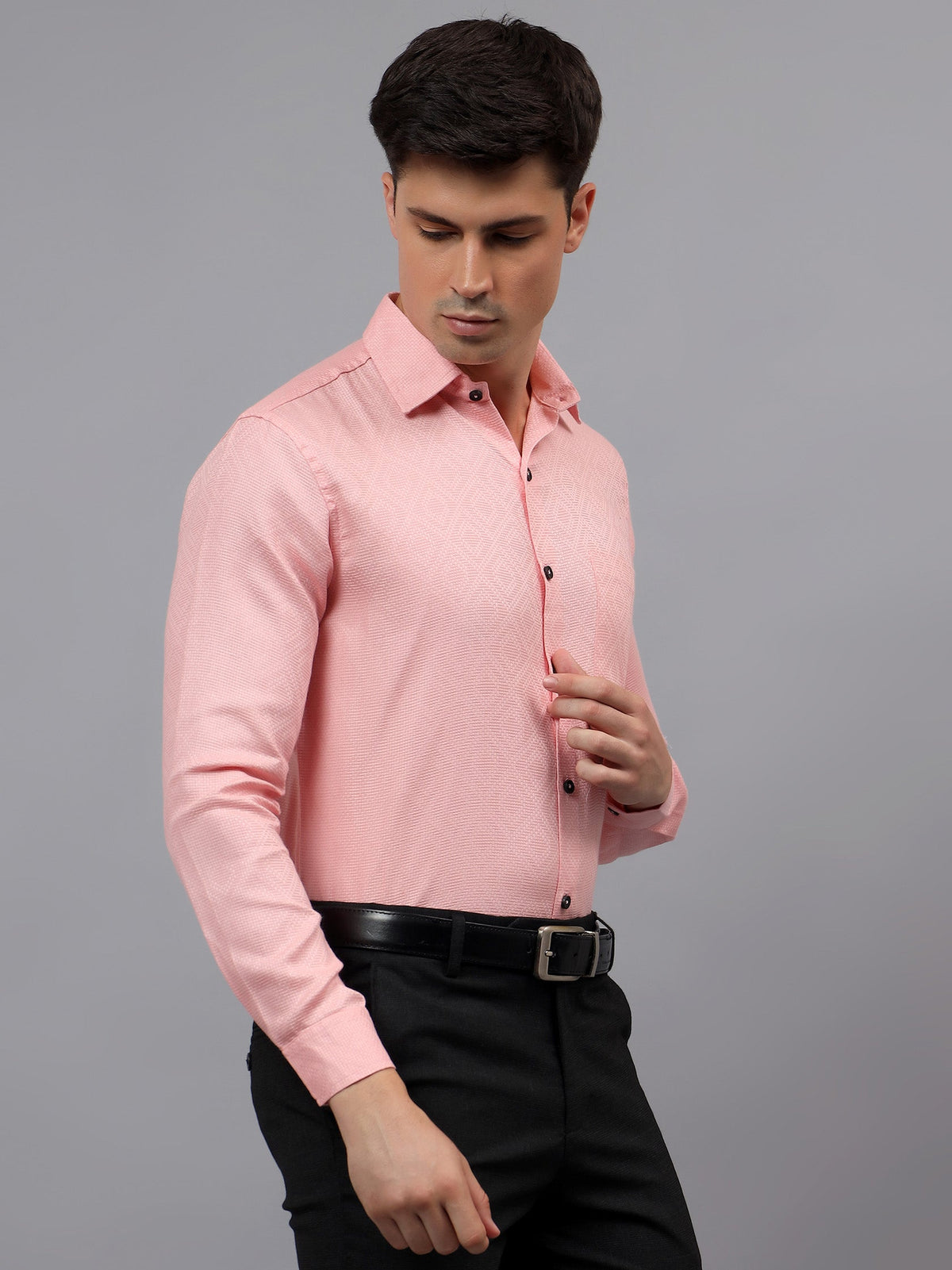 VORA LABEL Men Cotton Solid Regular Fit Casual Shirt - Black