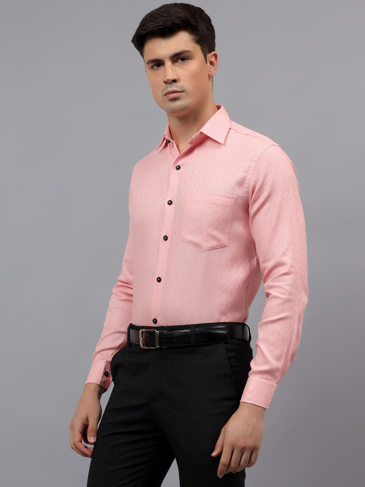VORA LABEL Men Cotton Solid Regular Fit Casual Shirt - Black