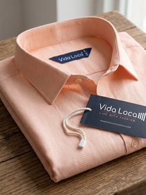 VORA LABEL Men Cotton Solid Regular Fit Casual Shirt - Pink