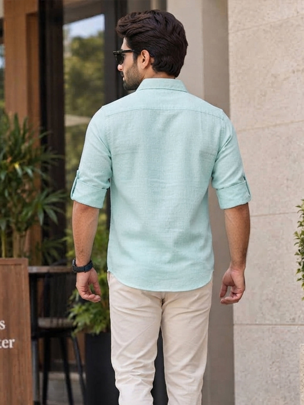 VORA LABEL Men’s Cotton Blend Solid Kurta | Mandarin Collar Full Sleeve Kurta with Pocket | Casual & Festive Wear