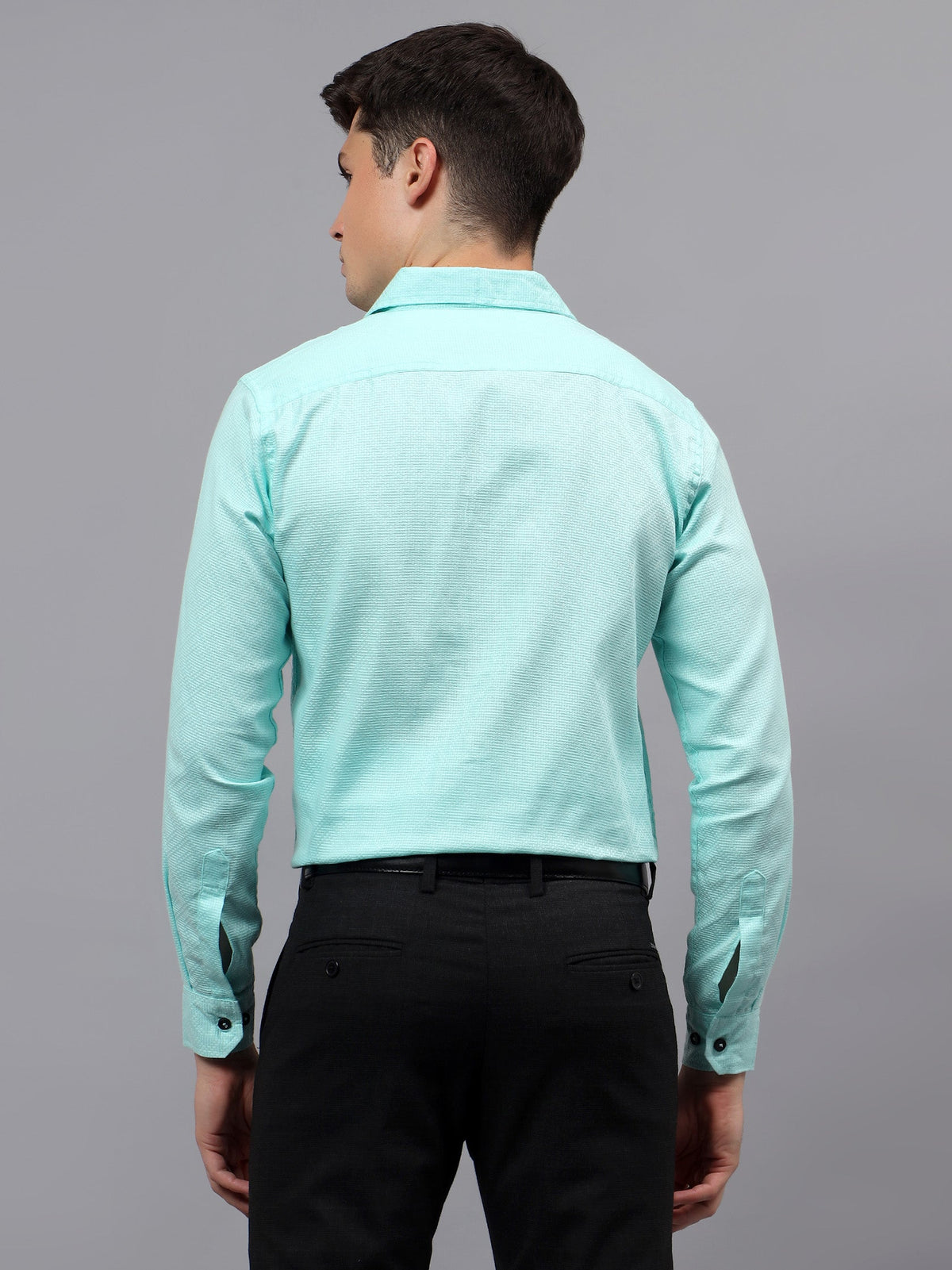 VORA LABEL Men Cotton Solid Regular Fit Casual Shirt - Black