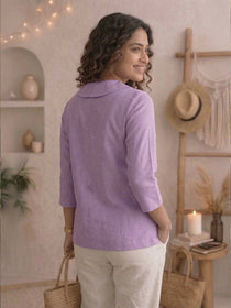 VORA LABEL Women Cotton Solid Regular Fit Shirt - White