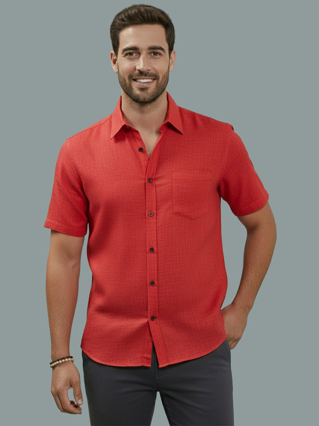 VORA LABEL Men Cotton Regular Fit Spread Collar Casual Shirt - Yellow