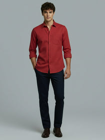 VORA LABEL Men Cotton Solid Regular Fit Spread Collar Casual Shirt - Black