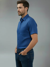 VORA LABEL Men Cotton Regular Fit Spread Collar Casual Shirt - Yellow