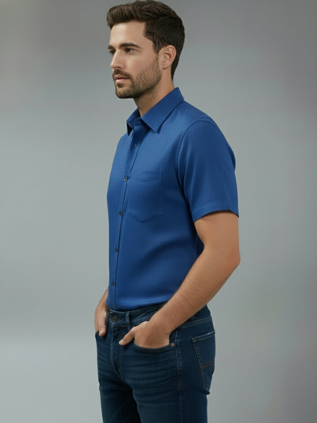 VORA LABEL Men Cotton Regular Fit Spread Collar Casual Shirt - Yellow