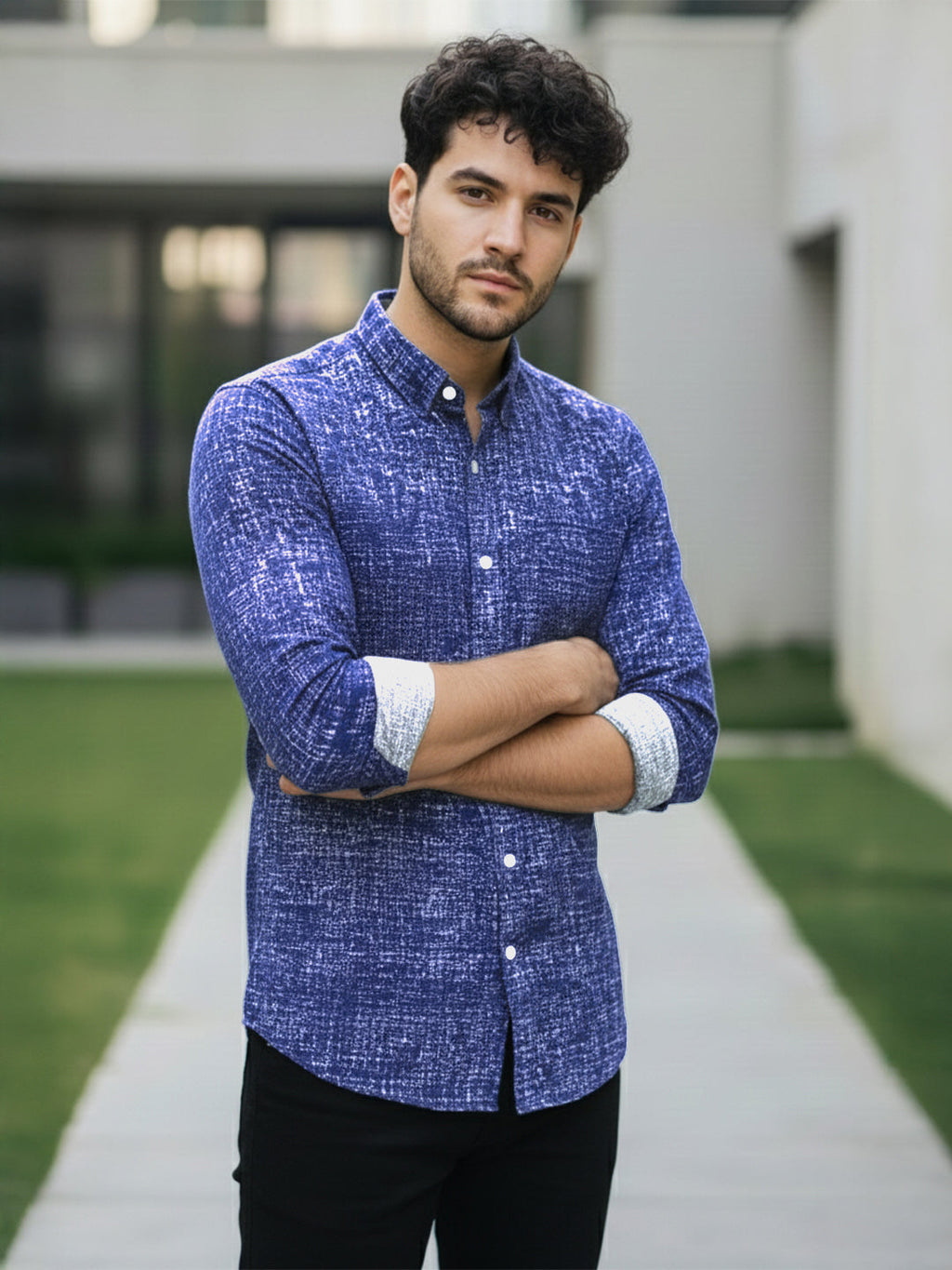 VORA LABEL Men Cotton Printed Regular Fit Casual Shirt - Red
