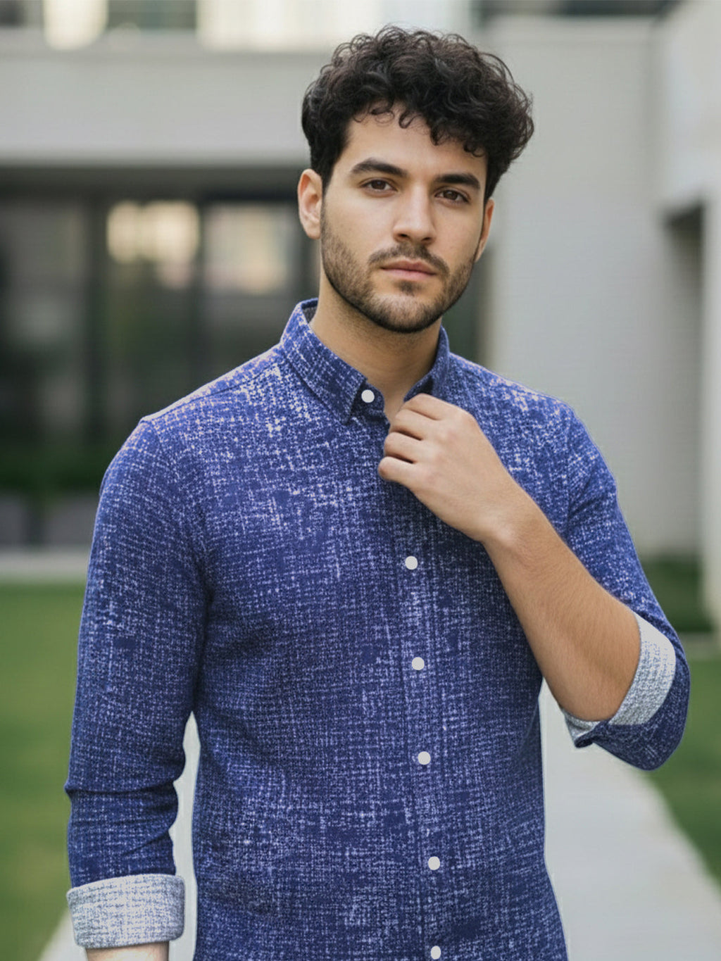 VORA LABEL Men Cotton Printed Regular Fit Casual Shirt - Red