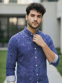 VORA LABEL Men Cotton Printed Regular Fit Casual Shirt - Red