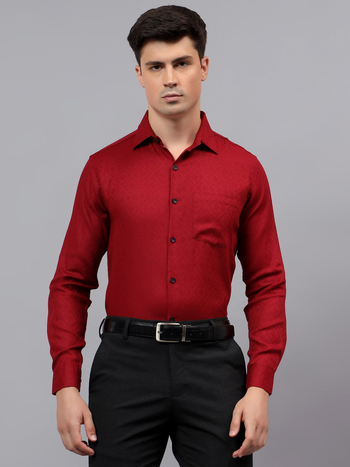 VORA LABEL Men Cotton Solid Regular Fit Casual Shirt - Black