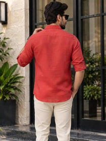 VORA LABEL Men’s Cotton Blend Solid Kurta | Mandarin Collar Full Sleeve Kurta with Pocket | Casual & Festive Wear