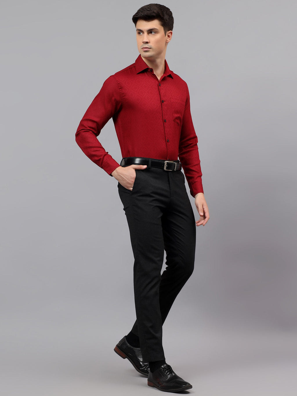 VORA LABEL Men Cotton Solid Regular Fit Casual Shirt - Black