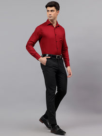VORA LABEL Men Cotton Solid Regular Fit Casual Shirt - Black