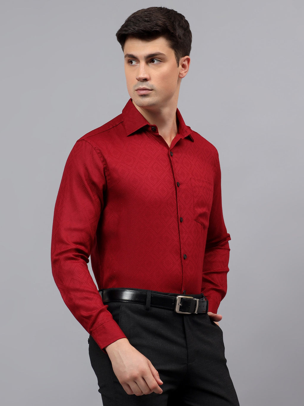 VORA LABEL Men Cotton Solid Regular Fit Casual Shirt - Black