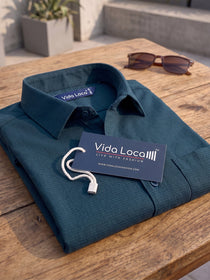 VORA LABEL Men Cotton Solid Regular Fit Casual Shirt - Royal Blue
