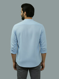 VORA LABEL Men Cotton Regular Fit Mandarin Collar Casual Shirt - Pink