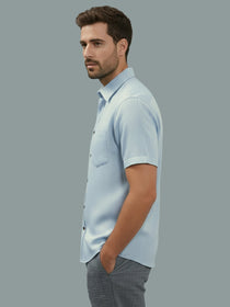 VORA LABEL Men Cotton Regular Fit Spread Collar Casual Shirt - Yellow