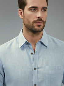 VORA LABEL Men Cotton Regular Fit Spread Collar Casual Shirt - Yellow
