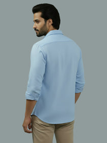 VORA LABEL Men Cotton Regular Fit Spread Collar Casual Shirt - Green