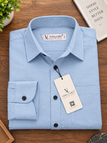 VORA LABEL Men’s Solid Cotton Blend Shirt | Full Sleeve Casual & Formal Shirt