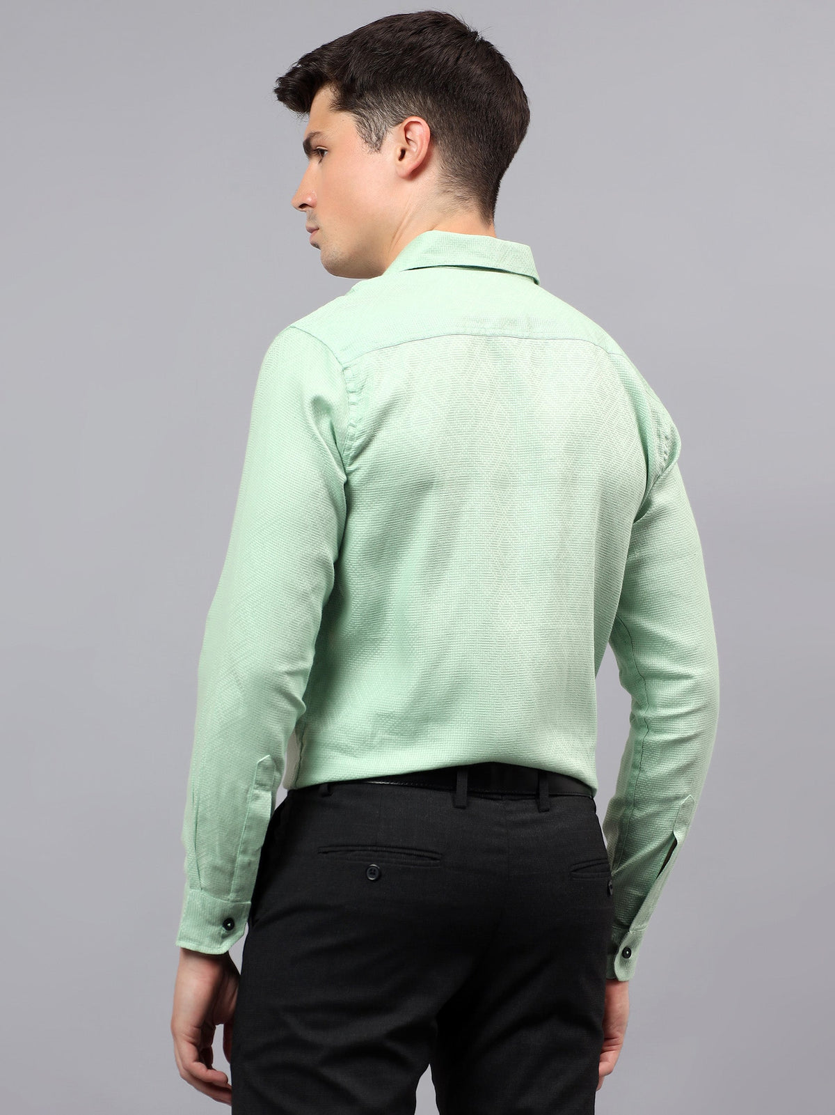 VORA LABEL Men Cotton Solid Regular Fit Casual Shirt - Black