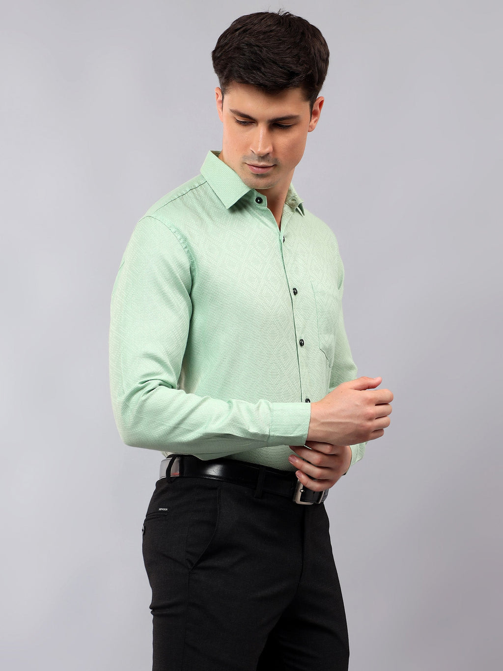 VORA LABEL Men Cotton Solid Regular Fit Casual Shirt - Black