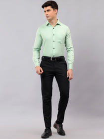 VORA LABEL Men Cotton Solid Regular Fit Casual Shirt - Black