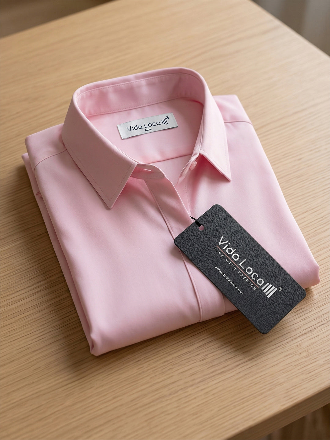 VORA LABEL Women Viscose Rayon Solid Regular Fit Shirt - Light Pink