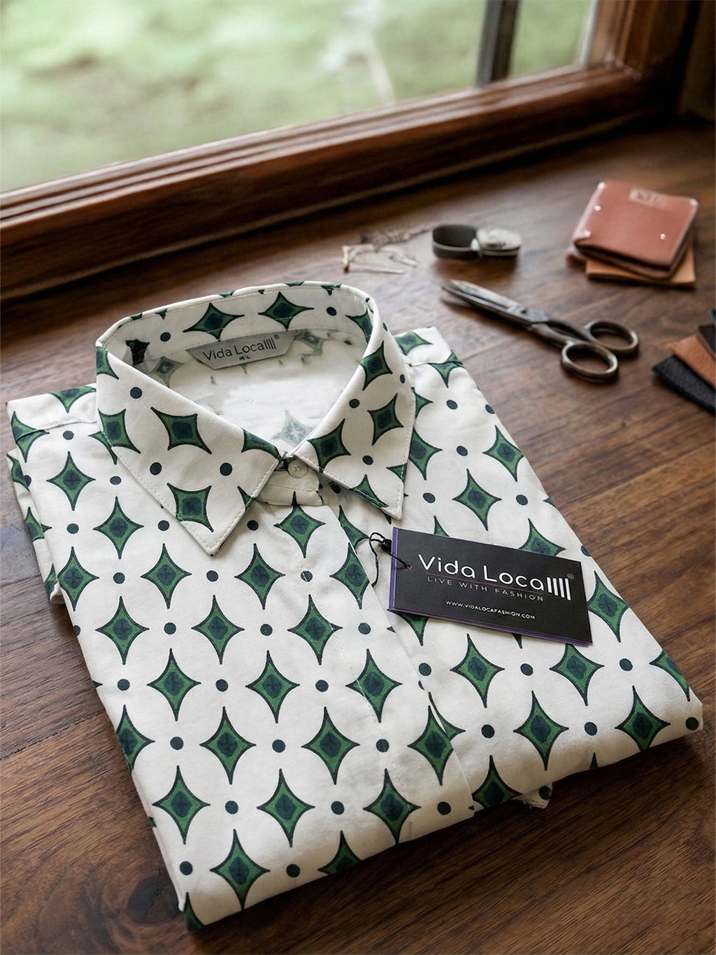 VORA LABEL Women Denim Printed Regular Fit Shirt - Dark Green