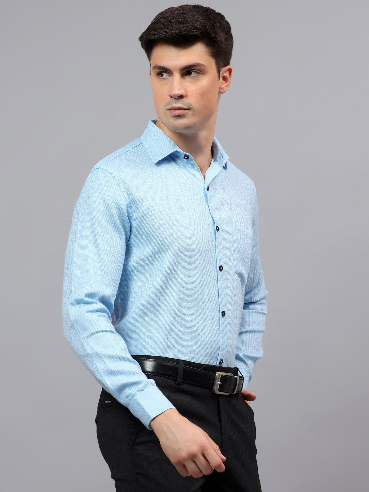 VORA LABEL Men Cotton Solid Regular Fit Casual Shirt - Black