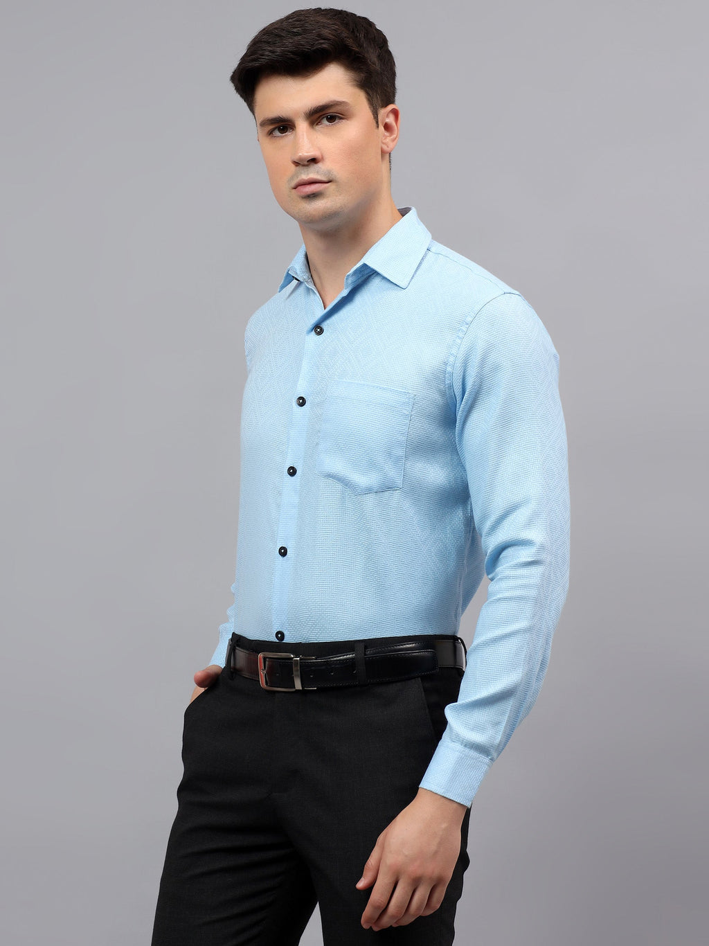 VORA LABEL Men Cotton Solid Regular Fit Casual Shirt - Black