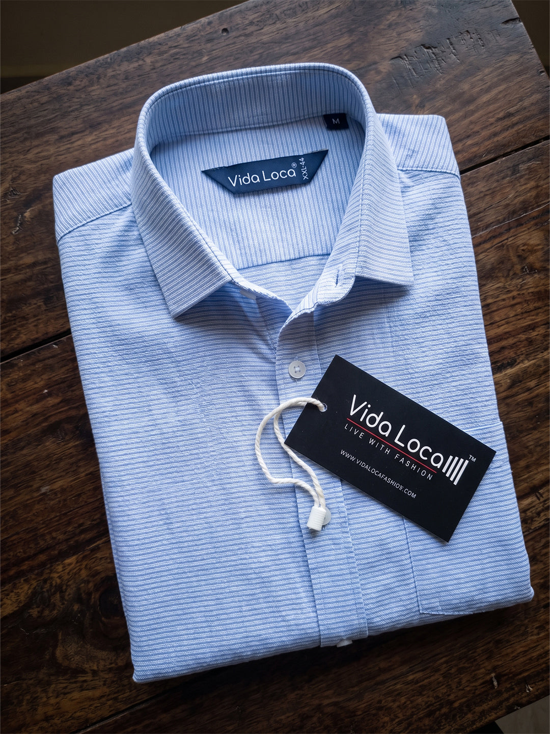 VORA LABEL Men Cotton Solid Regular Fit Casual Shirt - Sky Blue