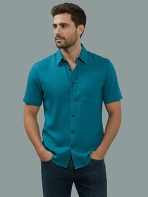 VORA LABEL Men Cotton Regular Fit Spread Collar Casual Shirt - Yellow