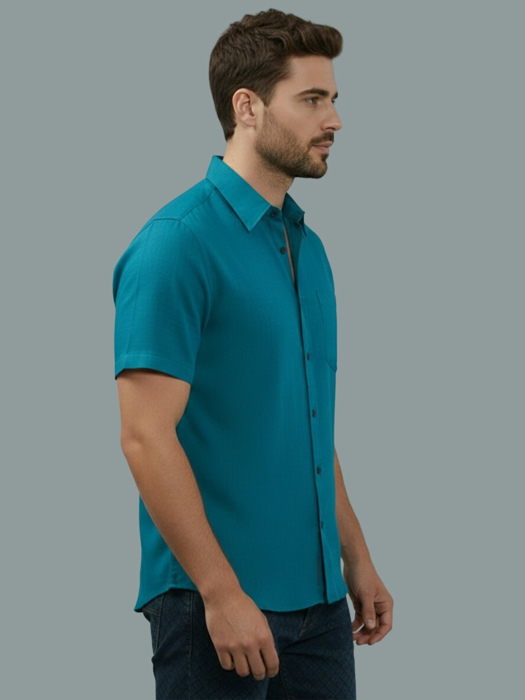 VORA LABEL Men Cotton Regular Fit Spread Collar Casual Shirt - Yellow