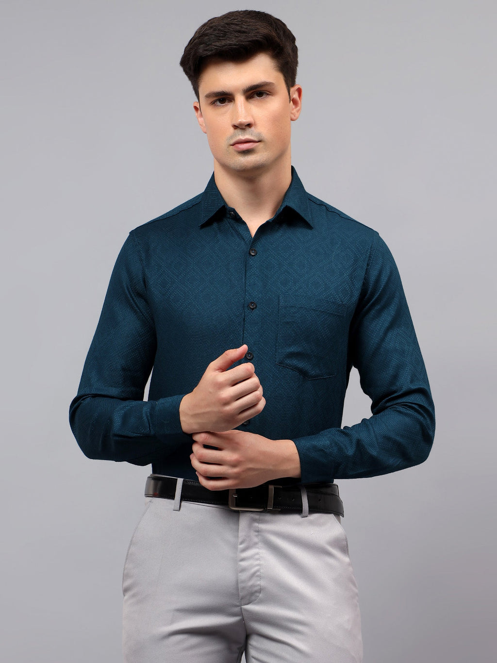 VORA LABEL Men Cotton Solid Regular Fit Casual Shirt - Black