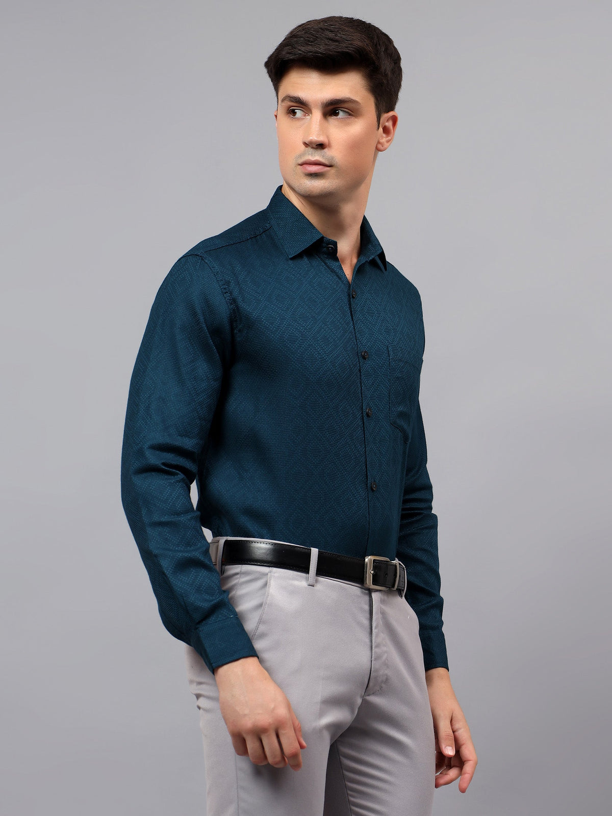 VORA LABEL Men Cotton Solid Regular Fit Casual Shirt - Black