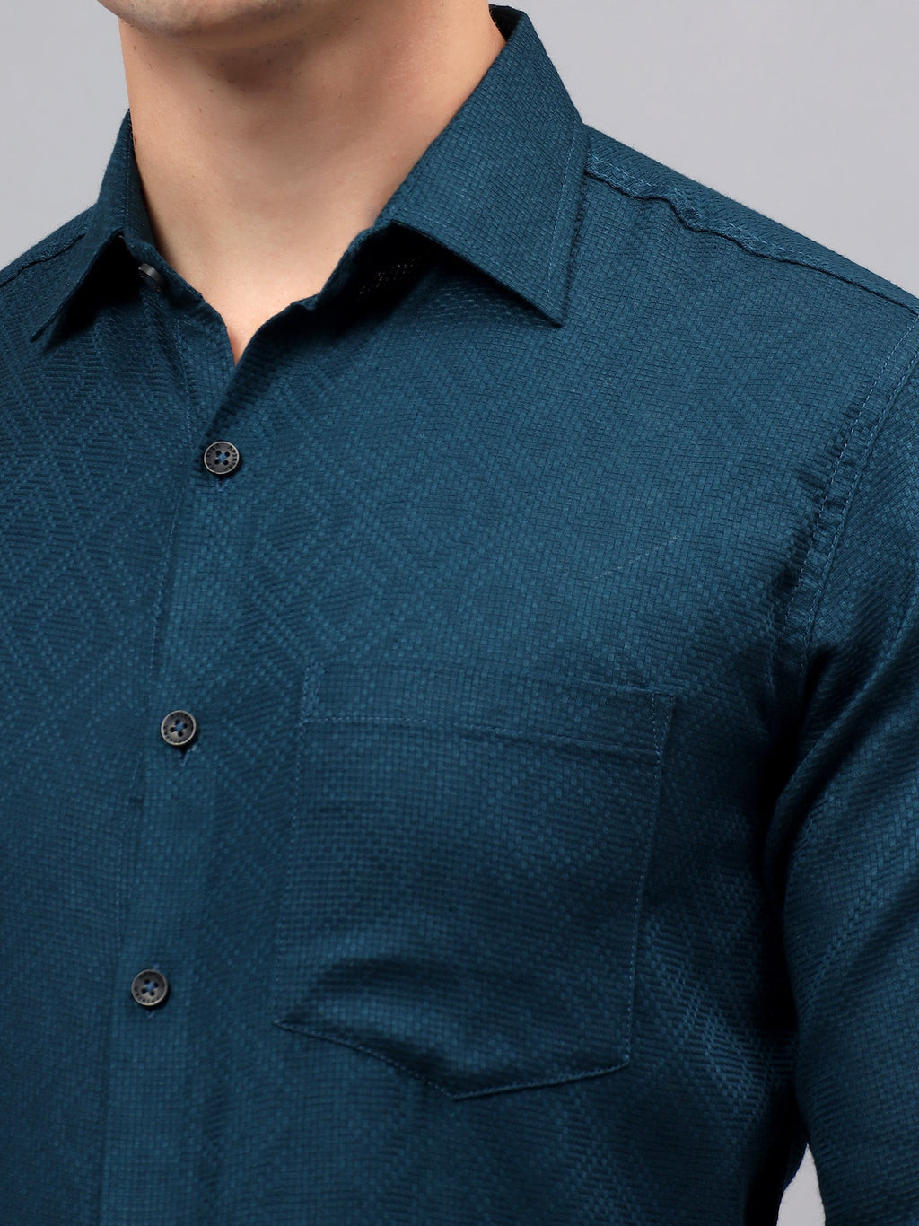 VORA LABEL Men Cotton Solid Regular Fit Casual Shirt - Black